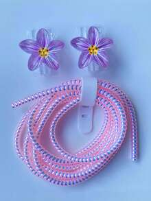 Purple Plumeria With Yellow Center