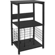 3-stufiger Schallplattenständer, Modern Plattenständer mit 4 Fußpolster, Plattenspieler Stand mit Herausnehmbaren Trennwänden Tragfähigkeit 45.36kg, für Aufbewahrung von Unterlagen (Schwarz) - Schwarz - Übersicht 5