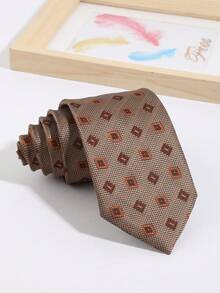 1PC Fashionable Retro Men's Small Plaid Pattern Tie, Comfortable And Versatile, Suitable For Daily Wear, Shopping, Business, Banquet, Party, Date - Multicolor - View 3