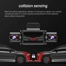 WiFi High Definition 4-Lens Panoramic Dash Cam, Low Light Night Vision, 360° Panoramic Recording, 4-Camera Recording, Collision Sensor, Equipped With 64GB Loop Recording, Mobile Phone Connectivity, Battery Capacity 150mAh - 4-channel Dash Cam - View 8