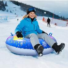 Thickened Double-Layer Bottom Sled Tube, Sturdy Handle, Winter Outdoor Fun Sled Toy, Suitable For Family Use - Multicolor - View 8