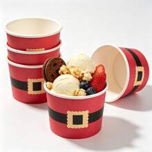 20/10pcs, Christmas Themed Ice Cream Cup, Dessert Cup, Suitable For Ice Cream, Fruits, Snacks, Perfect For Adult Sweet Themed Gatherings, Summer Picnics, Dessert Shops, Party Supplies, Birthday Parties, Bridal Weddings, Outdoor Parties, Christmas - Multicolor - View 1