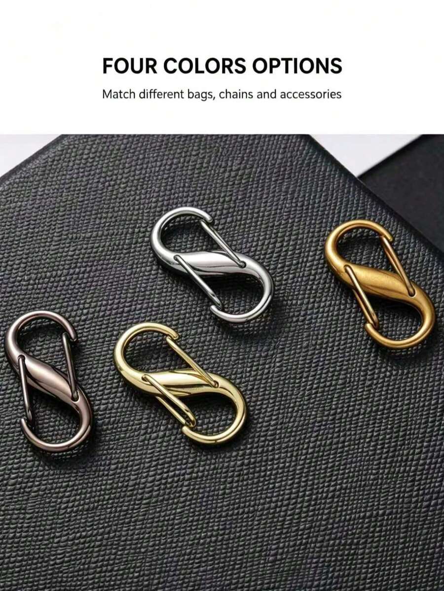 1pc/4pcs/8pcs S-Shaped Adjustable Buckle, Backpack Key Chain Bag Strap Adjustment Buckle, 8-Shaped Buckle, Metal Accessories, Adjustable Chain Pull Buckle, Chain Shortening Buckle, Metal Chain Shoulder Strap Key Spring Buckle, Hardware Accessories
