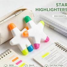 Star-Shaped Fluorescent Highlighters, 5-Color Marker Pens, Professional Business Gift - A - View 5