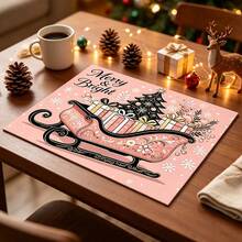 1pc Dish Drying Mat, Coffee Machine Mat, Christmas Themed Tabletop Protector, Absorbent Quick-Dry Easy To Clean, Exquisite Gift Box With Christmas Tree Pattern Decoration, Suitable For Side Table, Coffee Table And More, Easily Create Warm Christmas Holiday Dining Atmosphere, Home Gift, Tabletop Decor - XYLSD-917 - View 4