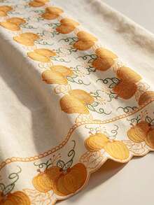 HXARTMIS 1PC Halloween Decoration New Product: Pumpkin And Maple Leaf Lace Transparent Tablecloth. A New Autumn Decoration Product, Suitable For Kitchen And Dining Table Decoration, Halloween Decoration, Autumn Home Decoration, And Everyday Home Decoration. - Orange - View 8