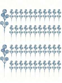 10pcs Christmas Curly Tree-Shaped Decorative Sticks, 12-Inch Candy-Style Glitter Artificial Stems, Wedding Christmas Tree Wreath Decor, Vase Filler - Multicolor - View 4