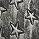 Botón de corazón y estrella gris oscuro