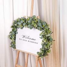1/2/4 sợi dây treo trang trí lá bạc hà Dollar Eucalyptus kèm hoa baby, dây leo xanh nhân tạo cho đám cưới, tiệc, bệ lò sưởi, khăn trải bàn, trang trí nhà cửa, trang trí mùa thu, quà tặng tựu trường, cây giả - Lá táo xanh - Xem 10