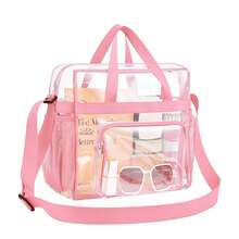 Transparent PVC Handbag, Casual Shoulder Bag, Sports Waterproof Beach Bag, Fashion Transparent Bag, Women's Transparent Waterproof Bag, Perfect For Summer, Vacation, Beach - Multicolor - View 12
