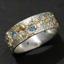 Gmzalx Minimalist Women's Ring, Vintage Texture, Inlaid With Synthetic Zirconia, Suitable For Daily Wear, Cocktail Parties, Unique Holiday Gift - Multicolor - View 1