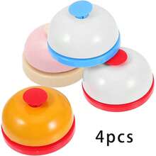 2pcs/Set Handheld Bell Metal Classroom Buzzer, Board Game Accessory Microphone Prop, Small Office Desk Service Bell Buzzer, Suitable For Front Desk Reception Counter Dinner Bar Hotel Classroom Games (Random Color) - A - View 11