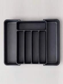 1pc Expandable 7-Compartment Cutlery Drawer Organizer, Kitchen Utensil Tray, Adjustable Cutlery Storage Box, Fork, Knife And Spoon Storage, Space-Saving Kitchen Storage Solution, Kitchen Storage Accessories - Multicolor - View 7