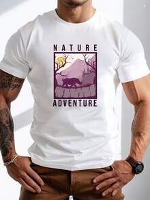Men's Pure Cotton Short-Sleeve T-Shirt Casual Breathable Soft Summer Regular Fit Everyday Basic Tee Top - 白色 - 查看 6