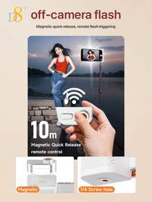 D8 Magnetic Flashlight Photography Fill Light, 2-In-1 Flash And Fill Light Design, 2500K/6500K/9900K Adjustable Color Temperature, Remote Shooting Control, Portable Pocket LED Camera Light, Suitable For Selfie, Vlog, Portrait Photography, Live Streaming, Outdoor Travel, Phone And Camera Photography Accessories - Multicolor - View 9