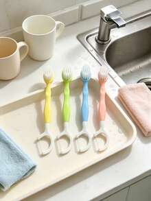50pcs Macaron Color 3-In-1 Mini Travel Toothbrush Set - Disposable Toothbrush With Floss Pick (4 Flavors/Individually Wrapped) Back To School Edition, Dental Floss - Multicolor - View 4