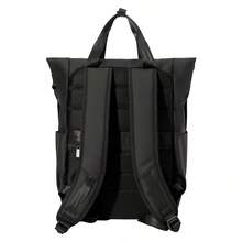 Mesuca Roll-Top Practical Daily Backpack Marvel Embossed Logo Print Pattern Black Water-Repellent Fabric Breathable Back Support Board Thickened Shoulder Straps Suitable For Commuting, Short Hiking, City Travel 1pc - View 9