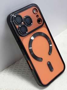 1件裝奢華電鍍透明磁吸無線充電手機殼，相容 iPhone 18 Pro Max 17 Pro Max Air 16 15 14 13 12 11 Pro Max Plus，保護殼 - 黑色 - 查看 3