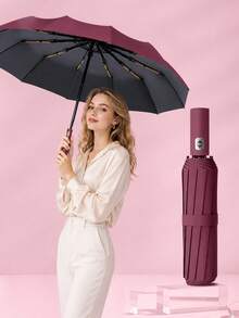 1pc/2pcs Set (Main Item: Folding Umbrella + Accessory: Black Umbrella Stand) Mixed Bundle, 24-Rib Automatic Sun Umbrella, Women's Umbrella, Portable Travel Umbrella, Windproof & Waterproof Design, Suitable For Women Commuting, Travel Essential, Extra Large UV Protection Umbrella - Multiple Styles - View 7