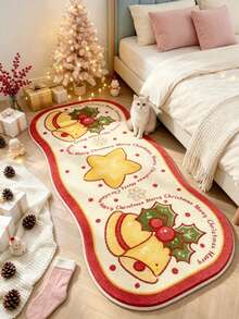 1pc Christmas Bell Rug, Decorative Carpet, Bedroom Decor, Small Rug, Carpet, Home Decor, Living Room Rug, Living Room Small Rug, Bedroom Carpet, Living Room Home Decor, Outdoor Rug, Washable Carpet - Multicolor 6 - View 4