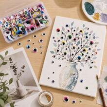 60-750pcs 4mm-18mm Googly Eyes Sticker Self Adhesive Set For Scrapbooking And Crafts, Mixed Sizes And Colors Plastic Sticker Eyes For Photography Scenes And Still Life Styling, Professional Design, Props, Art Projects And Creative Decorations - A - View 5