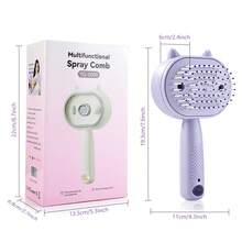 Hailicare 3-In-1 Scalp Massage Comb With Nano Mist Spray & Red Light, Soft Silicone Bristles, USB Rechargeable For Dry Frizzy Hair - Mauve Purple - View 12