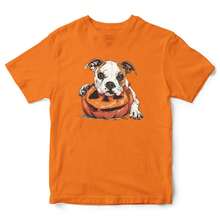 American Bulldog Halloween T-Shirt, Funny Spooky Pumpkin Costume..., Unisex Pure Cotton, Unisex Pure Cotton T-Shirt, Sizes - Black - View 2