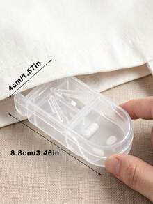 2/1pc Portable Pill Splitter, 2-In-1 Medication Divider & Storage Pill Box, Can Cut Pills Into 1/2 And 1/4 - View 9