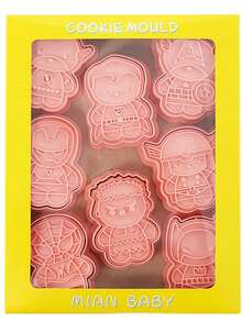 DOBBLE 8pcs Superhero Cookie Cutter Set, Character Plastic Cookie Mold, Press-Out Baking Mold, Suitable For DIY Cookies, Fondant, Pastry Making - Multicolor - View 7