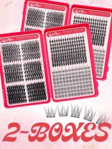 Limete Eyelash 494PCS Eyelash Cluster Set, Large Capacity D-Curl Lash Book, 30D+40D+60D Mixed Density Design, 8-16MM Wispy Lash Clusters For Natural Fluffy 3D Layered Eye Makeup, Suitable For Cosplay, Wedding, Photography, Party, Festival, Travel And Daily Beauty Use - D - View 6
