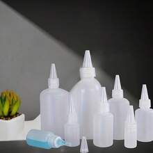 1/3 Buah Botol Plastik Semi-Transparan Ujung Lancip, Botol Perjalanan Portabel dengan Skala, Botol Dispenser Cairan Isi Ulang, Botol Pipet Cairan - Clear - View 3