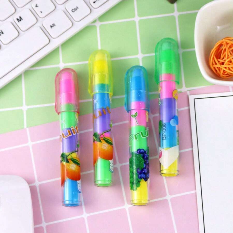 Creative Detachable 5-Section Fruit Eraser, Bullet-Shaped Eraser, Cleans Cleanly, Back To School Essential, Portable Eraser For Art Sketching - A - View 1