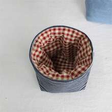 Fabric Storage Basket, Desktop Organizer Bin, Large Capacity Lipstick Makeup Remote Control Storage Bucket Organizer - Multicolor - View 3