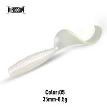 KINGDOM Curly Tail Soft Bait 35mm 45mm 55mm PVC Worm Fishing Lure Sinking Soft Plastic Grub Bait Fish Scent Flexible Tail Bass Lure For Freshwater Fishing Texas Rig Jig Head - Multicolor - View 18