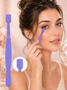 12pcs/6pcs/3pcs/1pc Flat Head Eyelash Curler, Portable Pouch Lash Tool, Salon Lash Tool For Combing And Separating Individual Lashes, Eyelash Grooming Tool Suitable For Eyelash Perming, Keratin Lash Lift, Eyelash Extension Operations, Non-Slip Handle Design For Easy Use, Home DIY Eyelash Grooming, Salon Store, Lightweight And Non-Scratching, Reusable And Durable - Multicolor - View 4