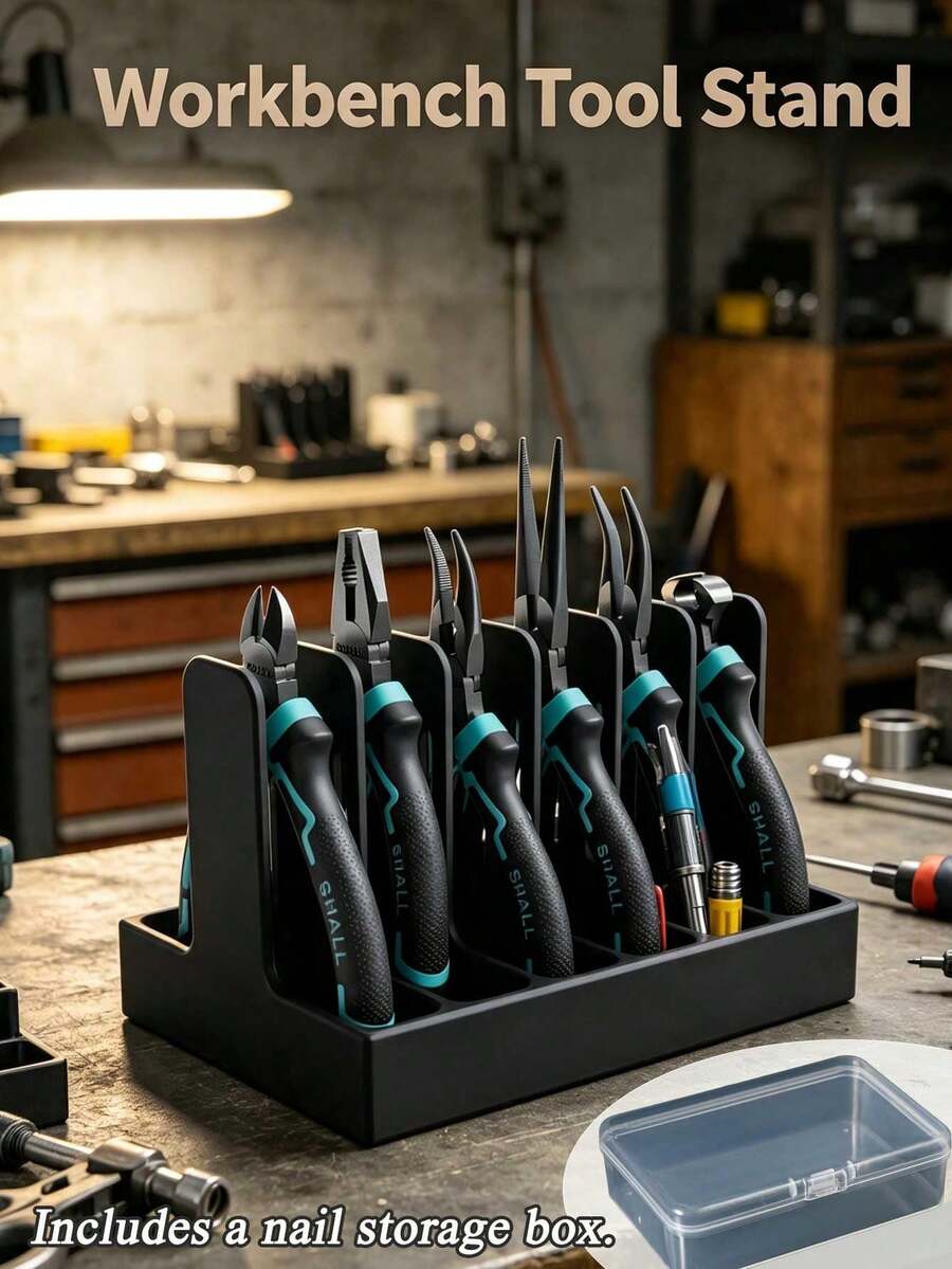Pliers Storage Rack, Desktop Tool Organizer, Multi-Slot Hand Tool Holder, Suitable For Workbench, Garage, Desk, Hardware Tool Storage - Multicolor - View 1