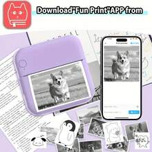 PRINHSJI Wireless Mini Printer, Portable Inkless Thermal Sticker Printer With 5 Rolls Printing Paper, For Photos, Notes, Gift, Receipts, Lists, And DIY Journals, Compatible With IOS & Android - Multicolor - View 9