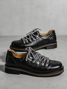 Men's Retro British Chelsea BootWith Chain Decor, Suede Ankle Boots - Black - View 7