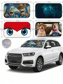 1pc Car Windshield Sun Shade, Foldable Sun Visor, Front Window Sun Shade, Sun Shade Accessory (59.06x27.5 Inches) - A - View 1