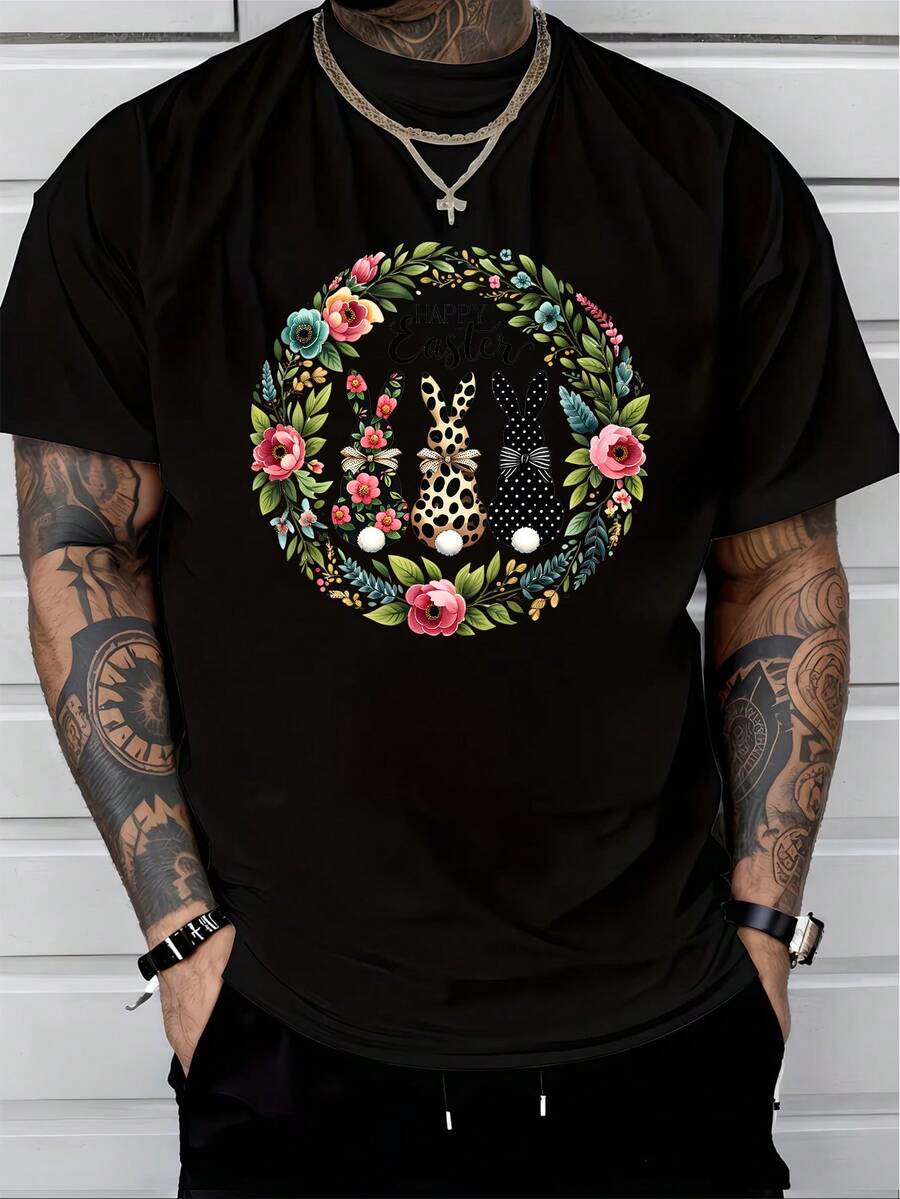Men T-Shirts - 黑色 - 查看 1