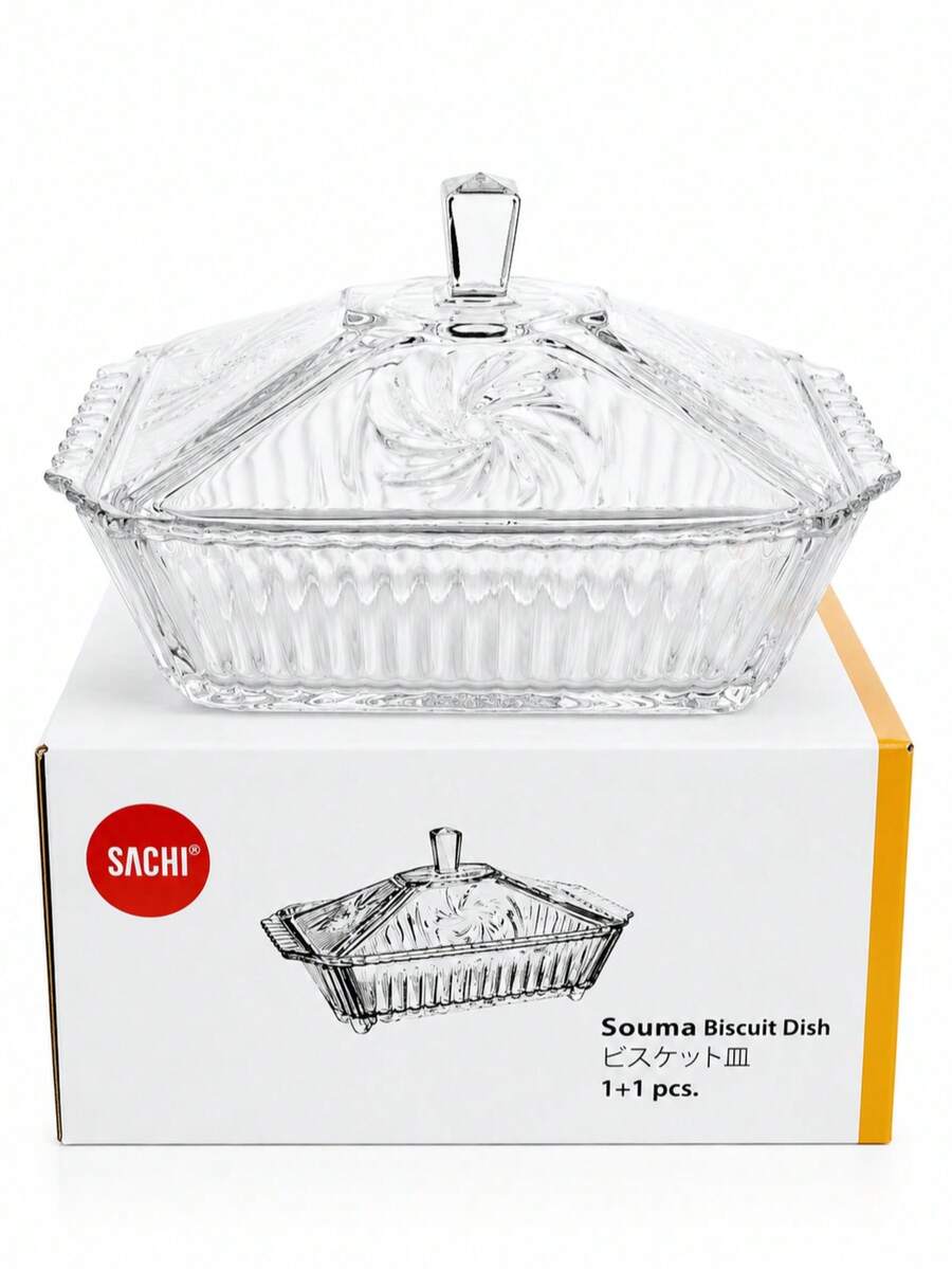 وعاء حلويات أنيق بغطاء 27*16 سم 1240 مل - أبيض - مشاهدة 1