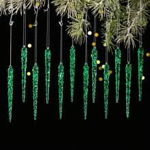 1 Set 12pcs 13cm Shatterproof Acrylic Icicle Christmas Hanging Ornaments, Diamond Refraction Lightweight Tree Decor, Durable Holiday Home Decoration, Multicolor - Multicolor - View 16