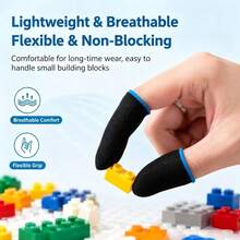Building Block Assembly Finger Protectors, Handmade Sewing Game Finger Sleeves, Breathable Elastic Reusable Wear-Resistant Finger Guards, For Miniature Building Block Assembly, Relieve Fingertip Soreness, Washable And Reusable, Non-Slip, Suitable For Adults, Assembly Enthusiasts, DIY Building Block Toy Handmade Crafts Fingertip Pain Relief Protective Sleeves - Multicolor - View 3
