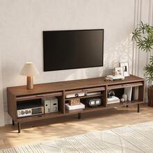 Tv Stand Brown Made Of Wood For Living Room And Media Area - 核桃 - 查看 3