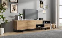 Tv Stand With Storage Brown Made Of Wood For Living Room And Media Area - 棕色 - 查看 6