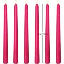 Bright Pink Taper Candles, 4/8pcs Drip-Free Magenta Dinner Candles, Long Burning Unscented Candles, Suitable For Weddings, Home Decor, Tabletop, Romantic Gatherings And Holiday Decorations - one-size - View 9