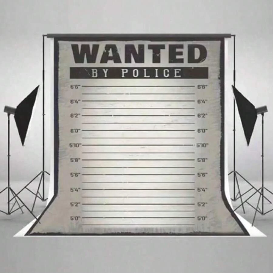 Police Lineup Height Chart Suspect Photography Background Police Theme Suspect Mystery Party Decoration Background Portrait Photography Background Vinyl - 1 - View 1