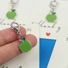 5pcs/10pcs Green Apple Enamel Lobster Clasp Keychain, "A Little Hug To Say A Big Thank You" Paper Card, Fresh Fruit Pocket Hug Gratitude Gift - Multicolor - View 8