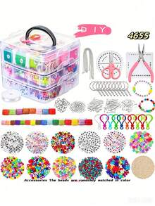 New 4655 DIY Jewelry Making Kit For Necklaces, Bracelets, Rings, Etc. Best For Holidays, Birthdays, Parties, And Gifts - Multicolor - View 5