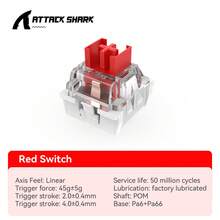 ATTACK SHARK Custom Hot-Swappable Mechanical Keyboard Switches Linear Mahjong Sound Switches Glass Switches - View 14